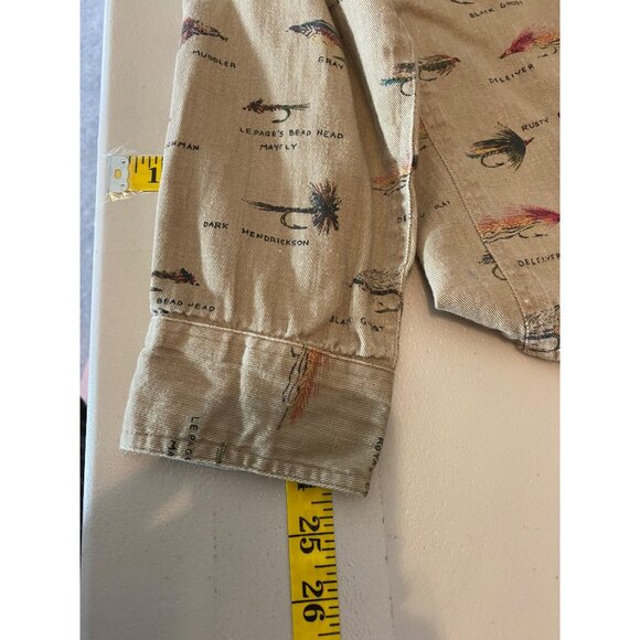 Coleman Outdoors Fly Fishing Beige Long Sleeve Button-Up Shirt Size Medium - Picture 10 of 10